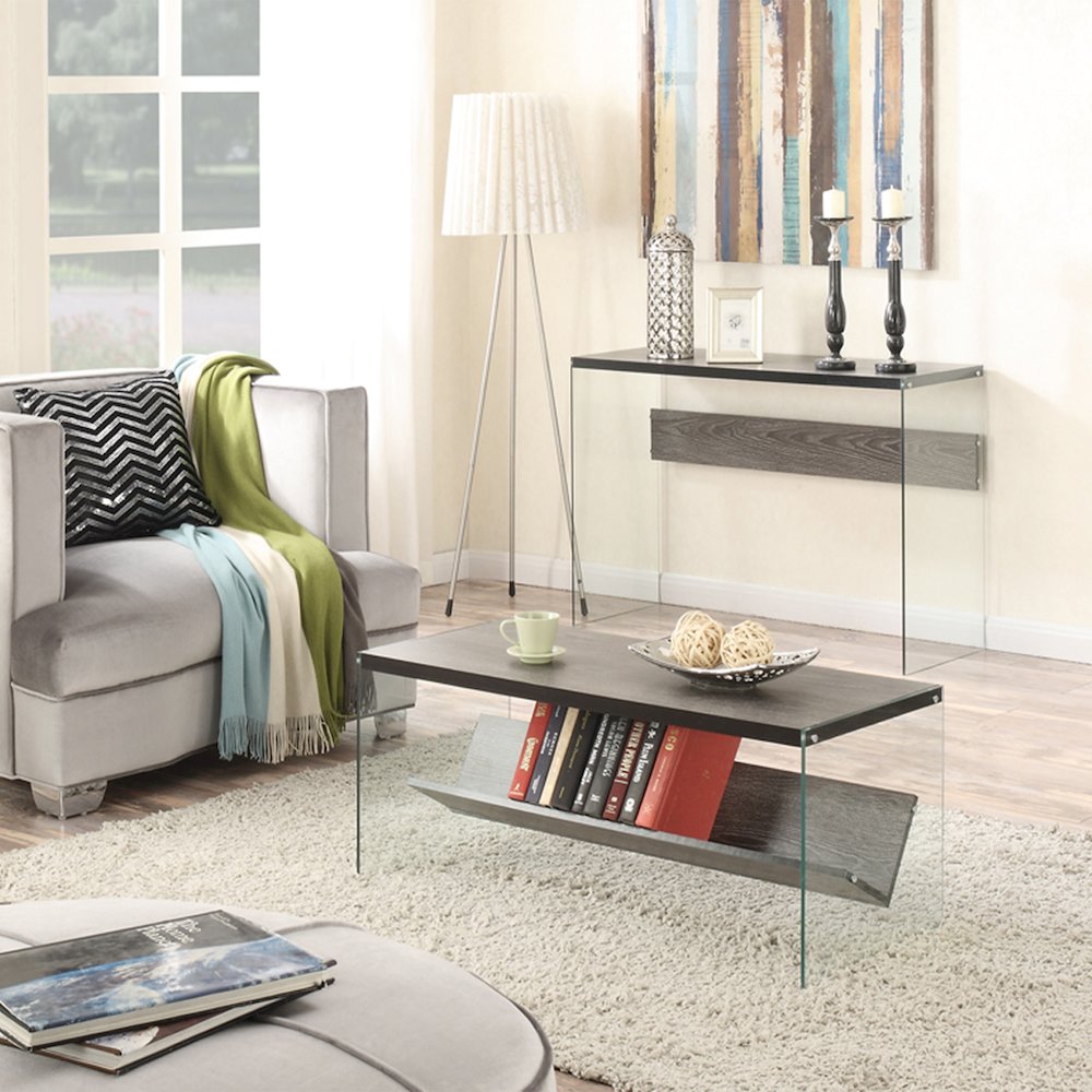 SoHo Glass Coffee Table with Shelf. Picture 4