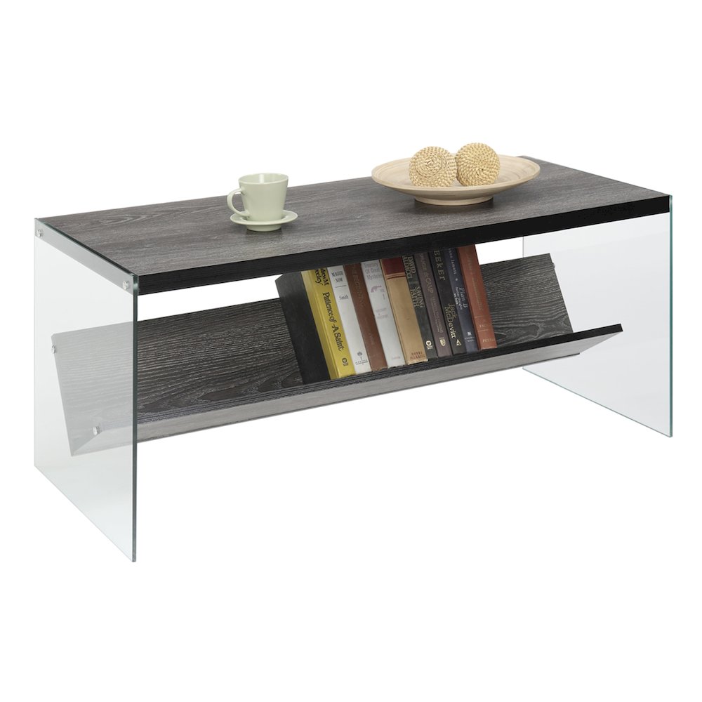 SoHo Glass Coffee Table with Shelf. Picture 2