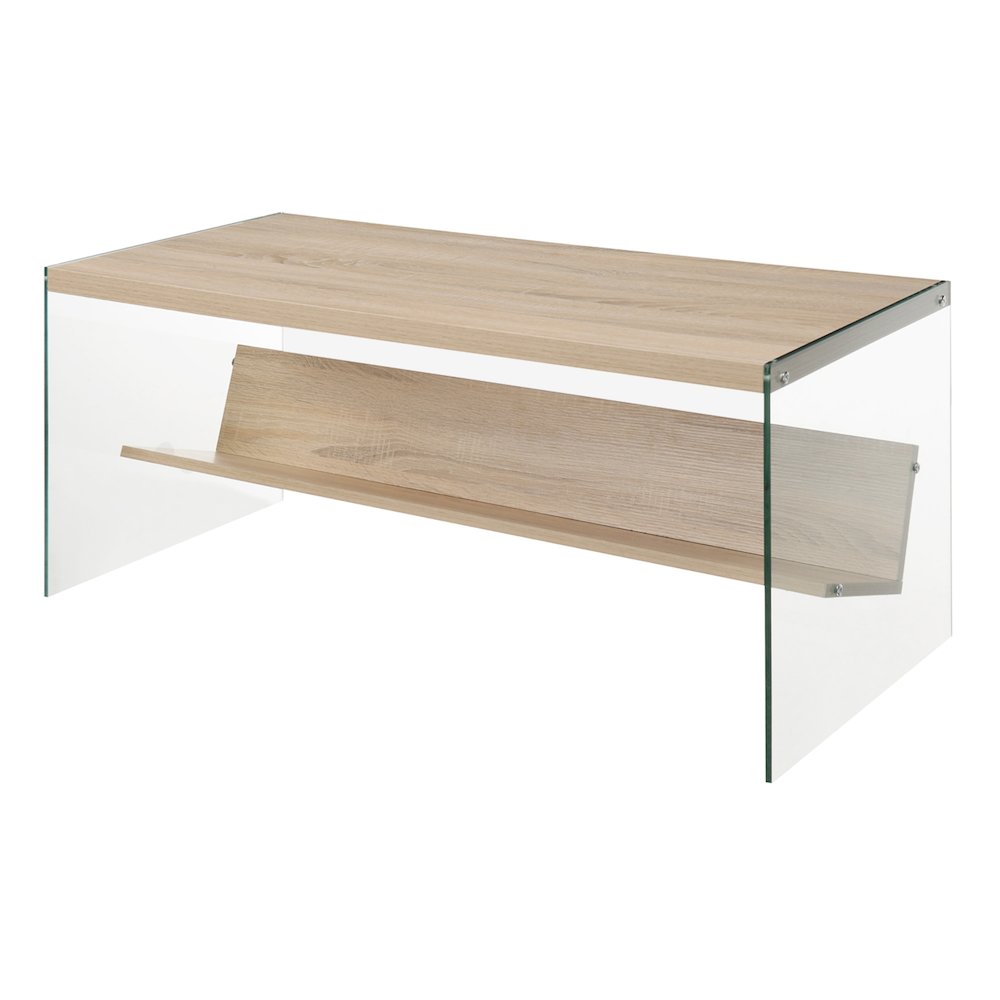 SoHo Glass Coffee Table with Shelf. Picture 1