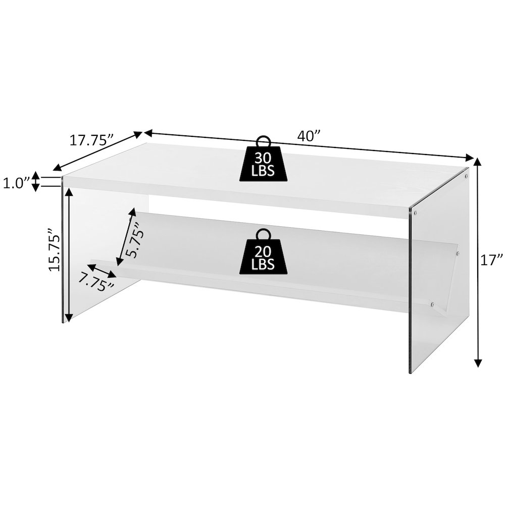 SoHo Glass Coffee Table with Shelf. Picture 5