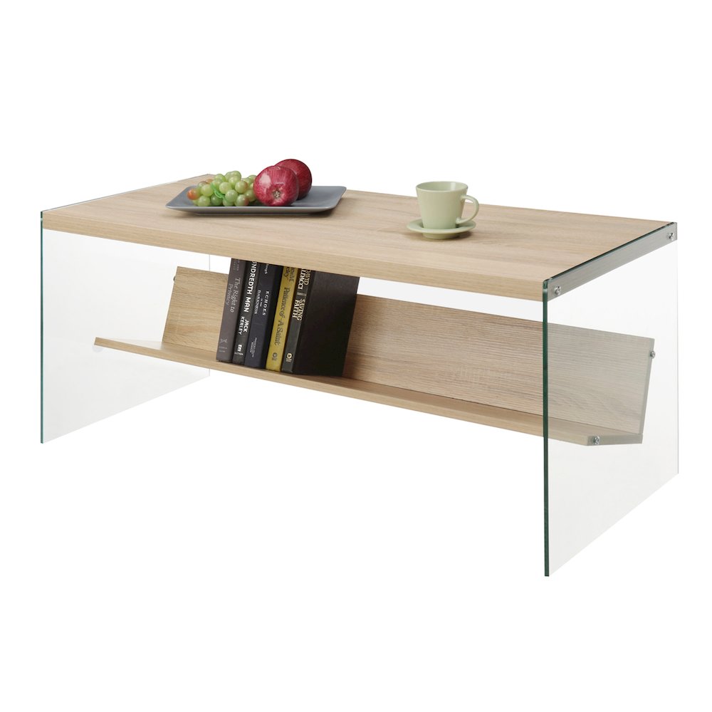 SoHo Glass Coffee Table with Shelf. Picture 2