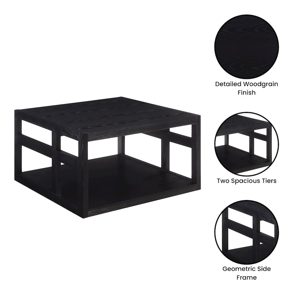 Monterey Square Coffee Table with Shelf. Picture 3
