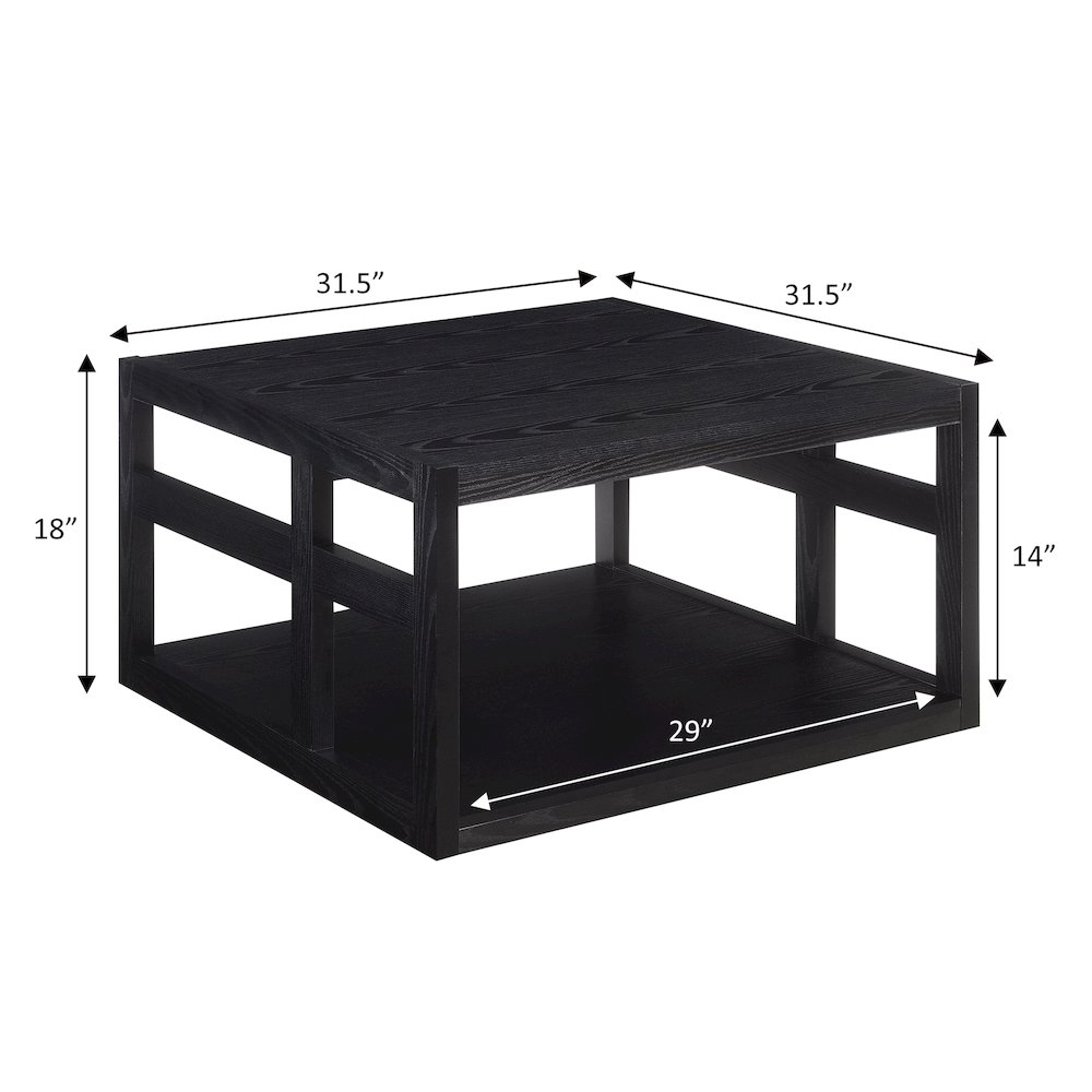 Monterey Square Coffee Table with Shelf. Picture 4
