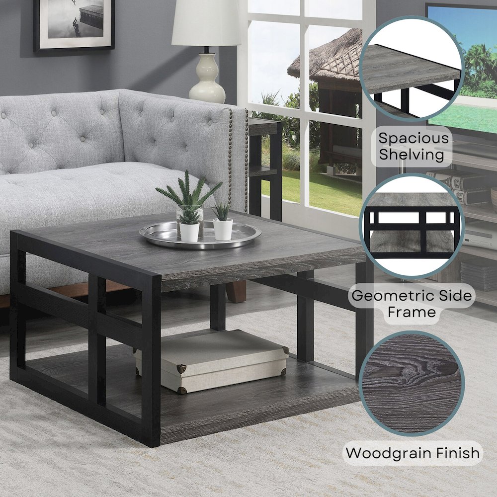 Monterey Square Coffee Table with Shelf. Picture 4