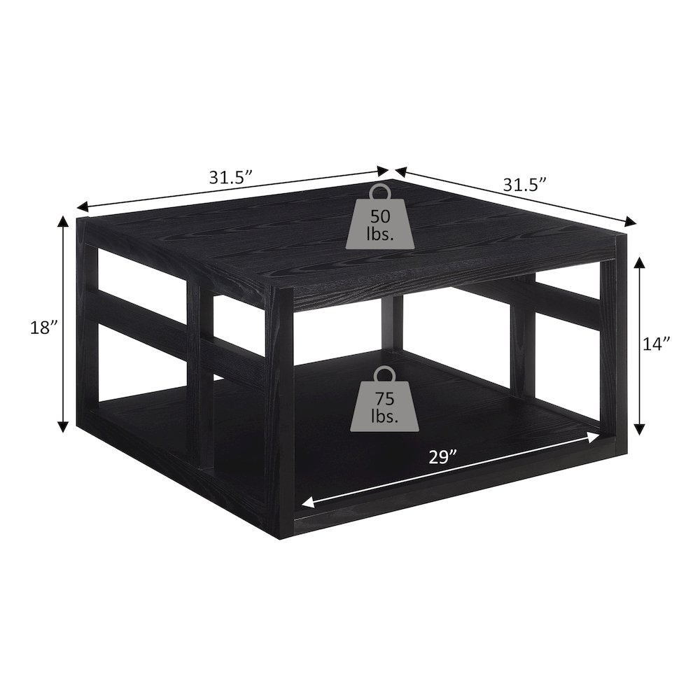 Monterey Square Coffee Table with Shelf. Picture 7