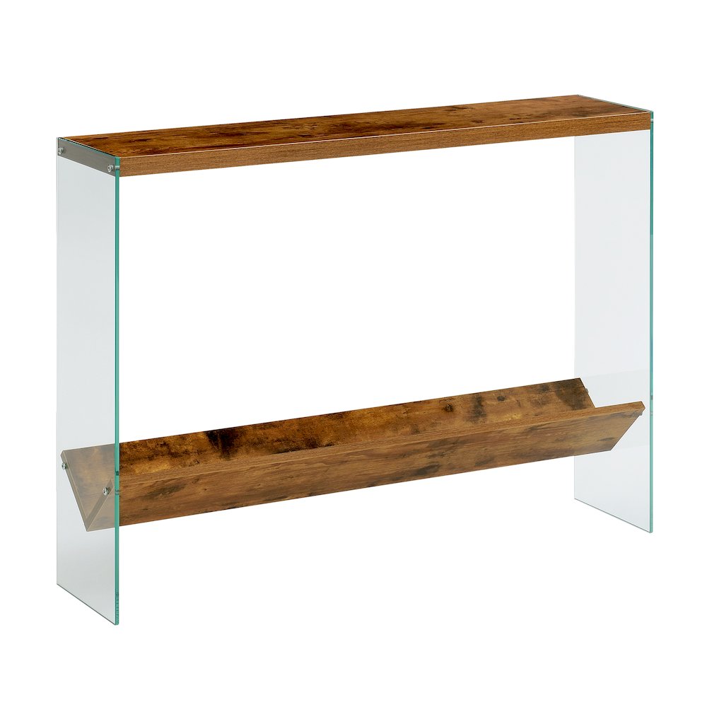 SoHo Glass V Console Table with Shelf. Picture 1