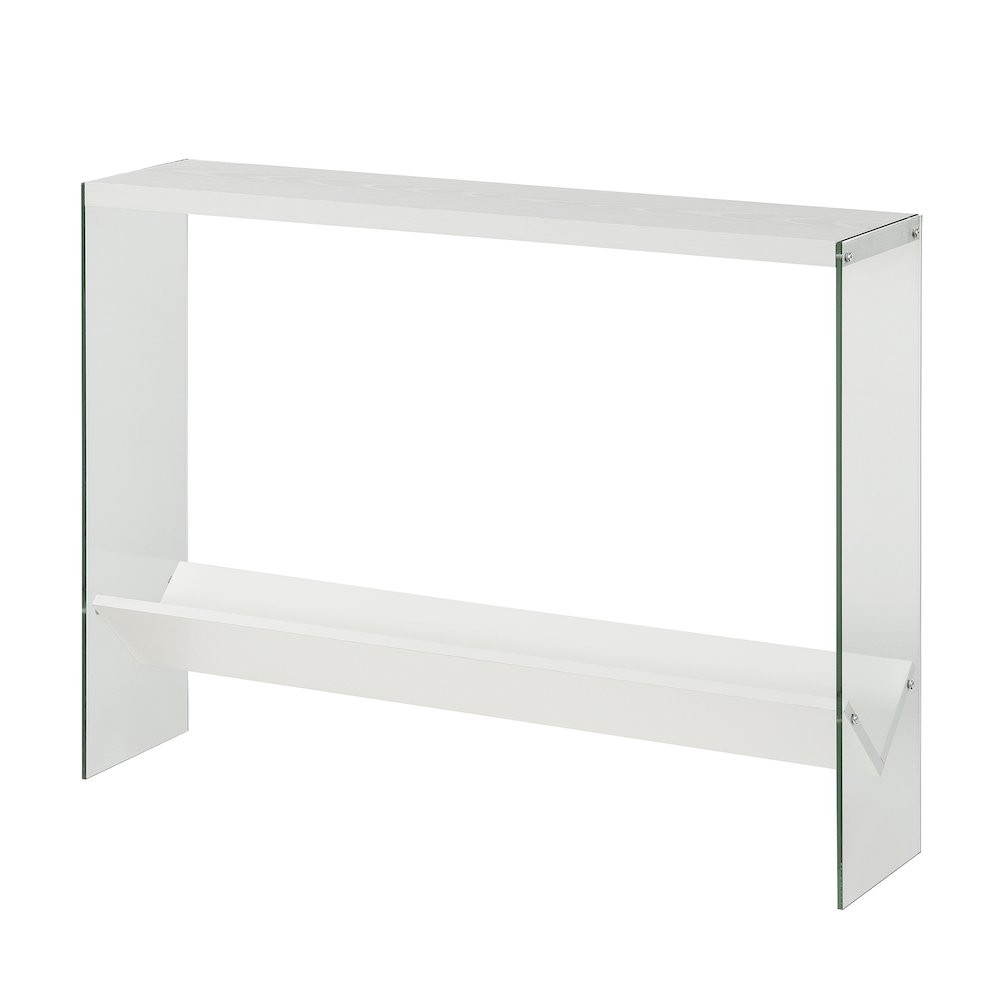 SoHo Glass V Console Table with Shelf. Picture 1