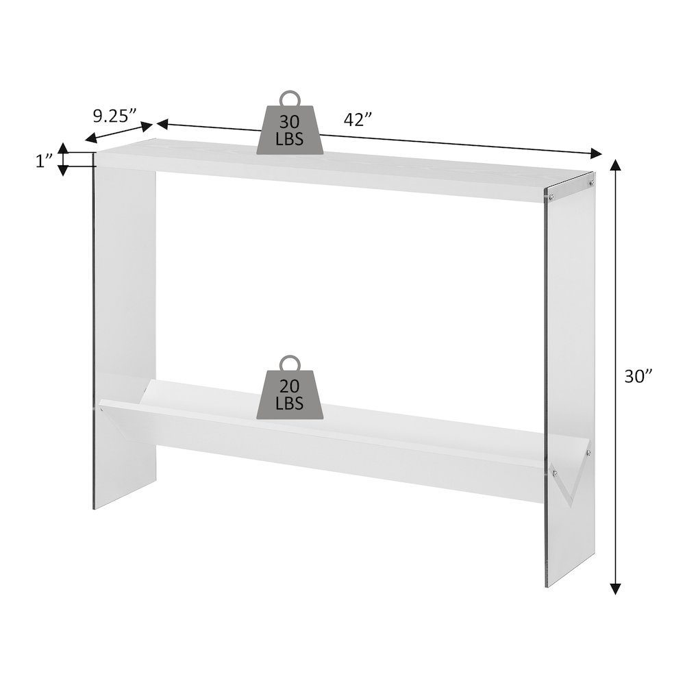 SoHo Glass V Console Table with Shelf. Picture 5