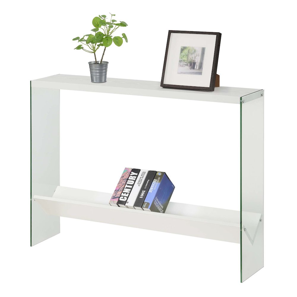 SoHo Glass V Console Table with Shelf. Picture 3