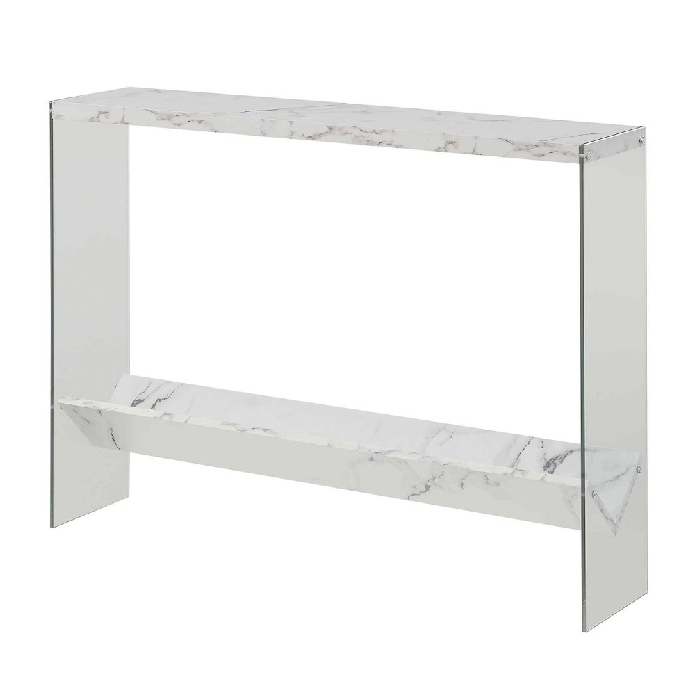 SoHo Glass V Console Table with Shelf. Picture 1