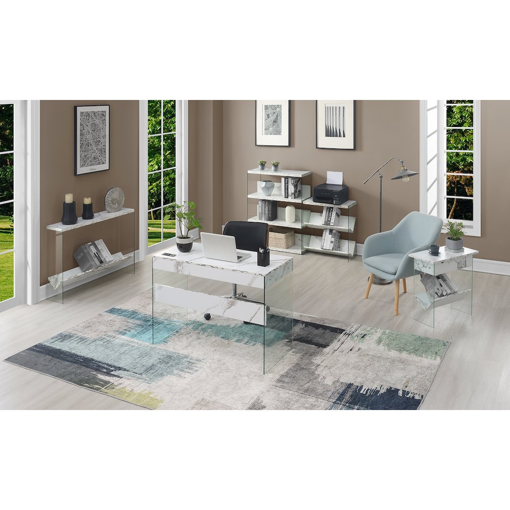 SoHo Glass V Console Table with Shelf. Picture 5