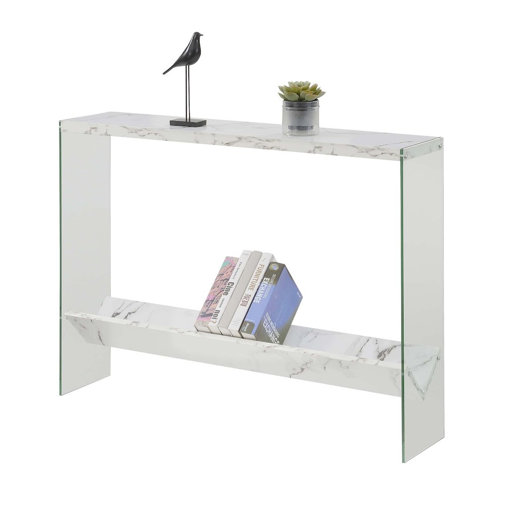 SoHo Glass V Console Table with Shelf. Picture 2