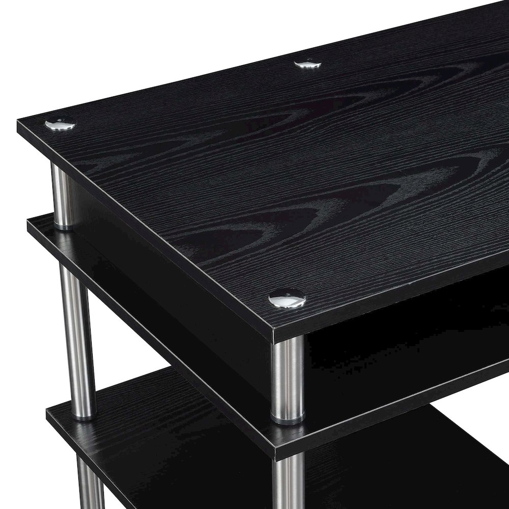 Designs2Go No Tools 60 inch Deluxe Student Desk with Shelves, Black. Picture 4