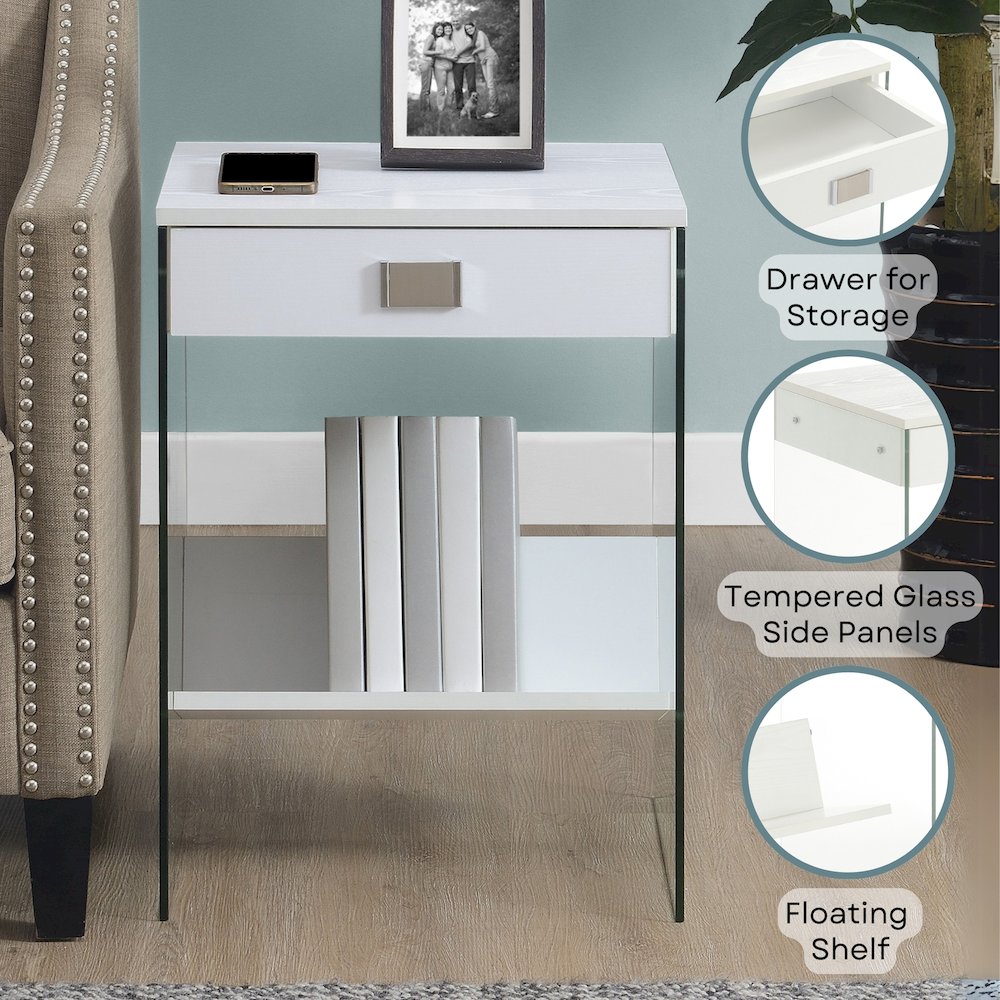 SoHo 1 Drawer End Table with Shelf. Picture 3