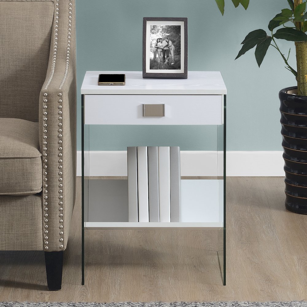 SoHo 1 Drawer End Table with Shelf. Picture 2