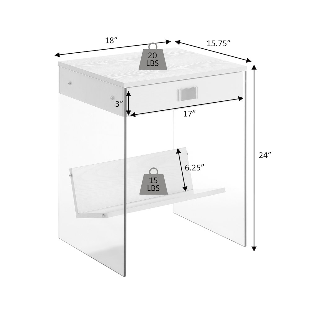 SoHo 1 Drawer End Table with Shelf. Picture 5