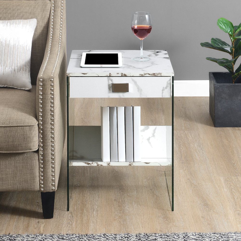 SoHo 1 Drawer End Table with Shelf. Picture 2