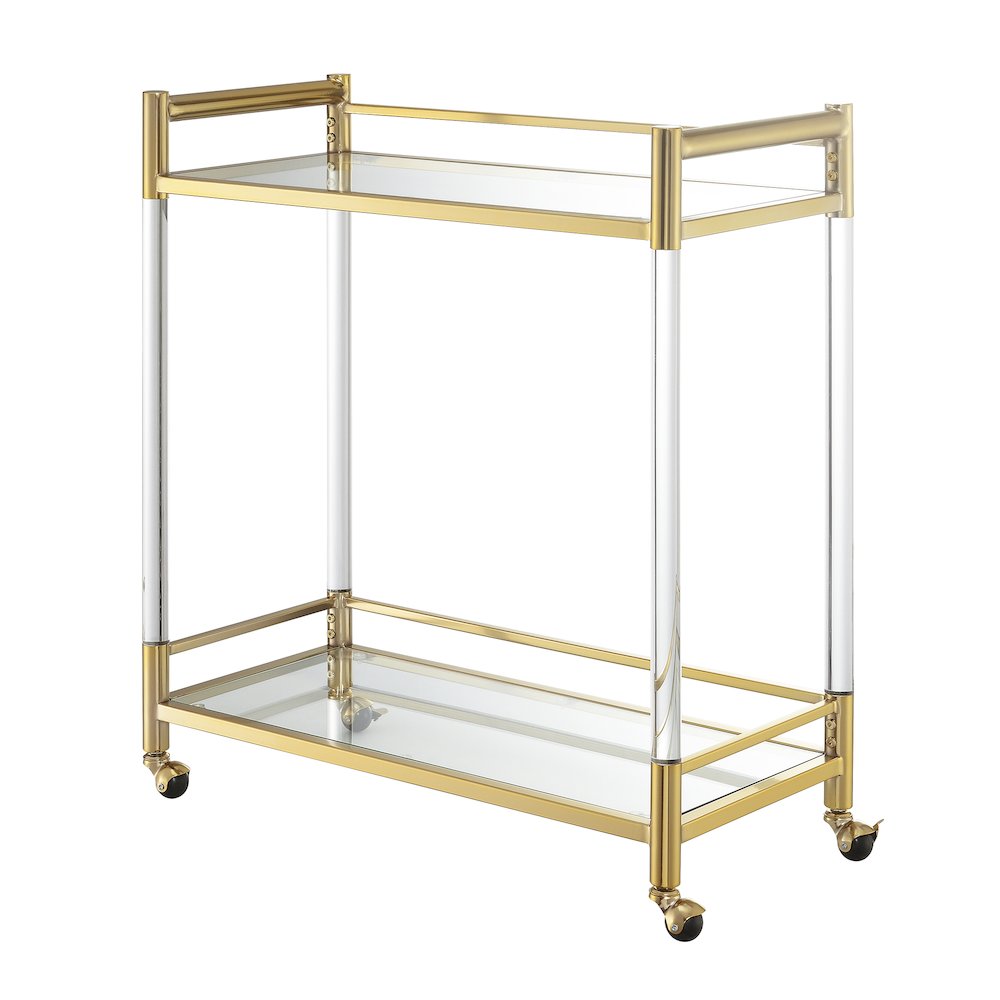 Royal Crest 2 Tier Acrylic Glass Bar Cart. Picture 1