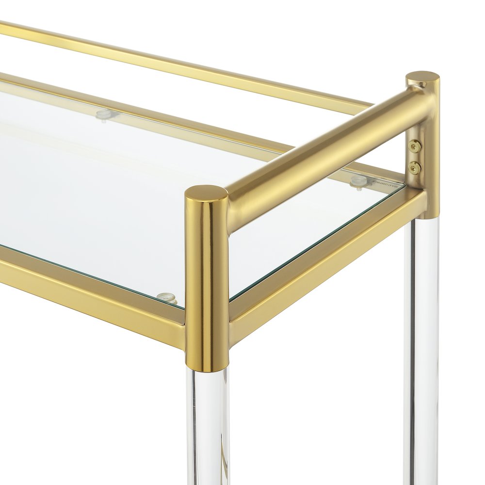Royal Crest 2 Tier Acrylic Glass Bar Cart. Picture 5