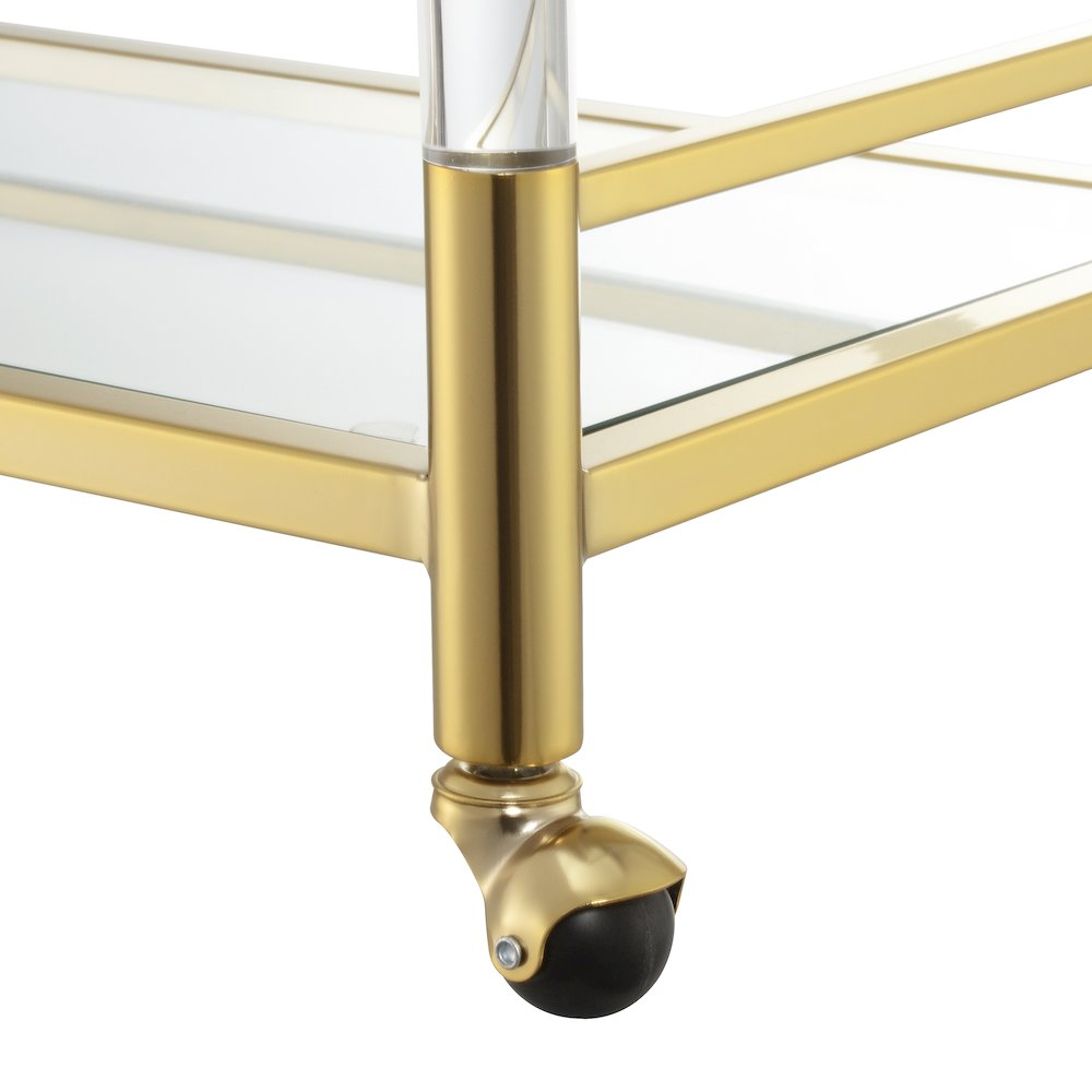 Royal Crest 2 Tier Acrylic Glass Bar Cart. Picture 4