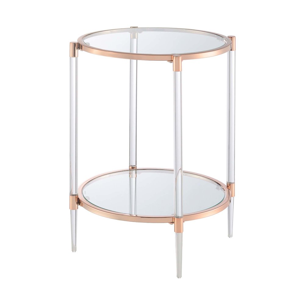 Royal Crest 2 Tier Acrylic Glass End Table. Picture 1
