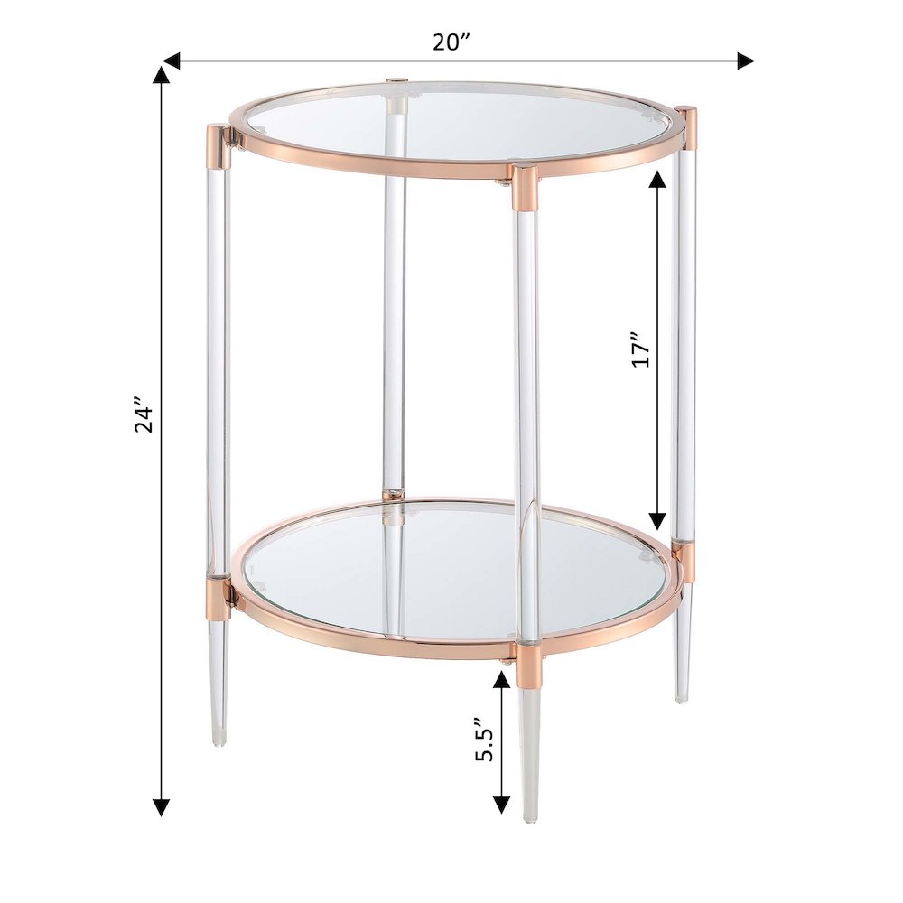Royal Crest 2 Tier Acrylic Glass End Table. Picture 7