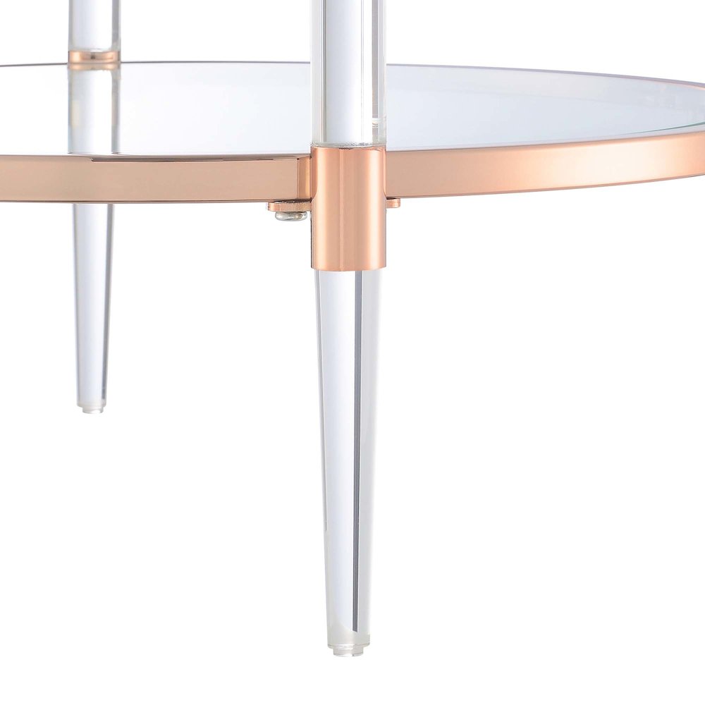Royal Crest 2 Tier Acrylic Glass End Table. Picture 4