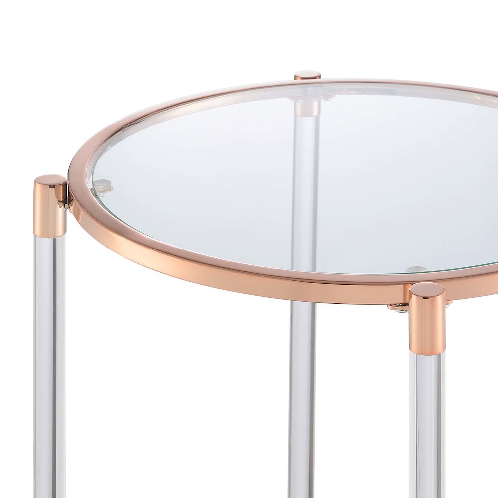 Royal Crest 2 Tier Acrylic Glass End Table. Picture 5