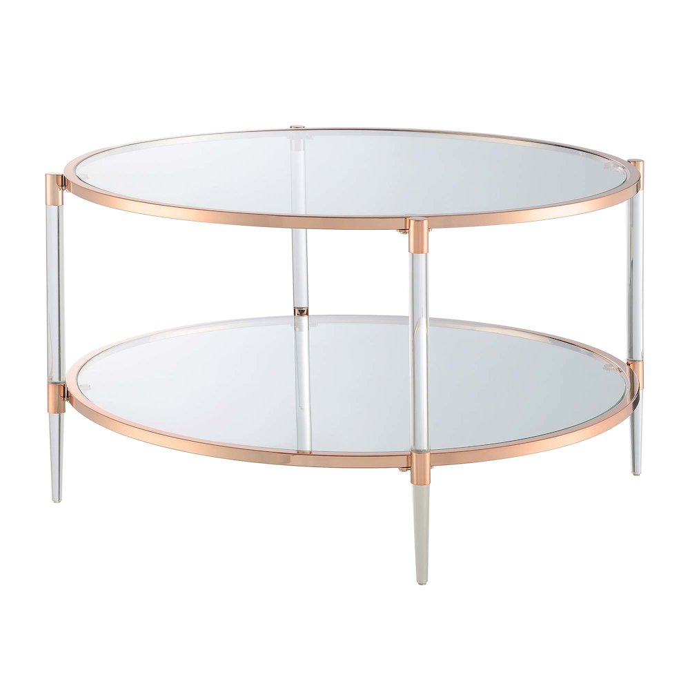 Royal Crest 2 Tier Acrylic Glass Coffee Table. Picture 1