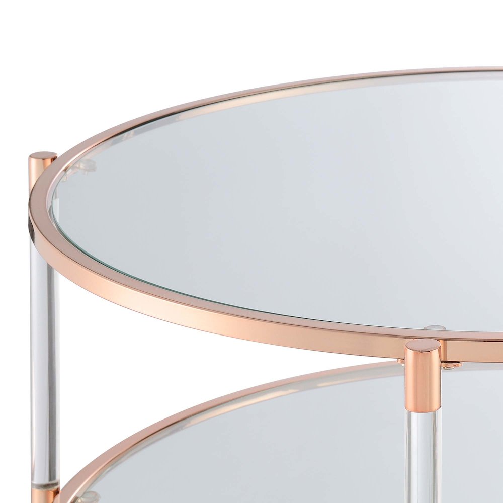 Royal Crest 2 Tier Acrylic Glass Coffee Table. Picture 5