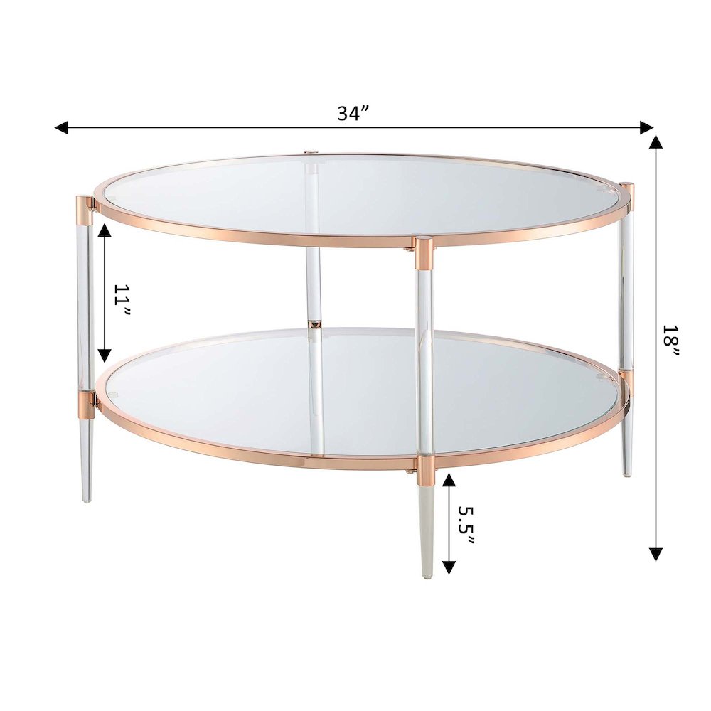 Royal Crest 2 Tier Acrylic Glass Coffee Table. Picture 7