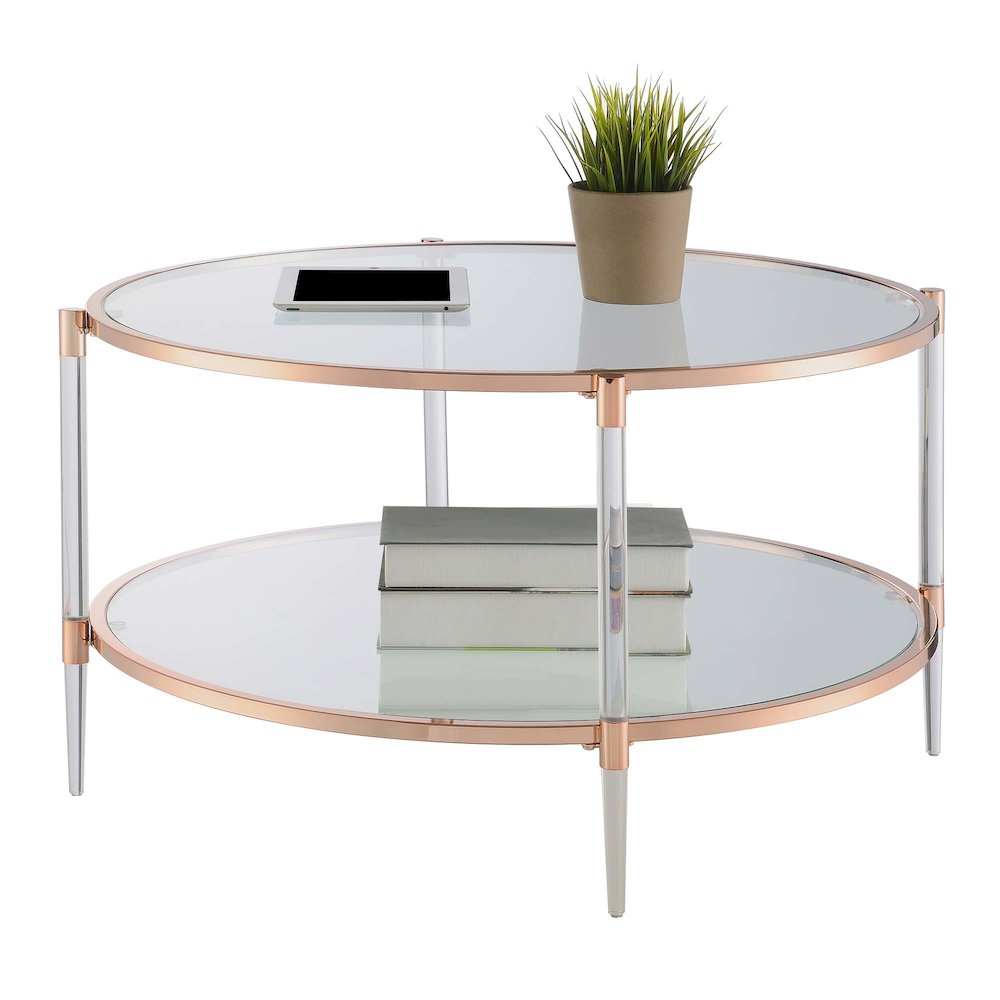 Royal Crest 2 Tier Acrylic Glass Coffee Table. Picture 3