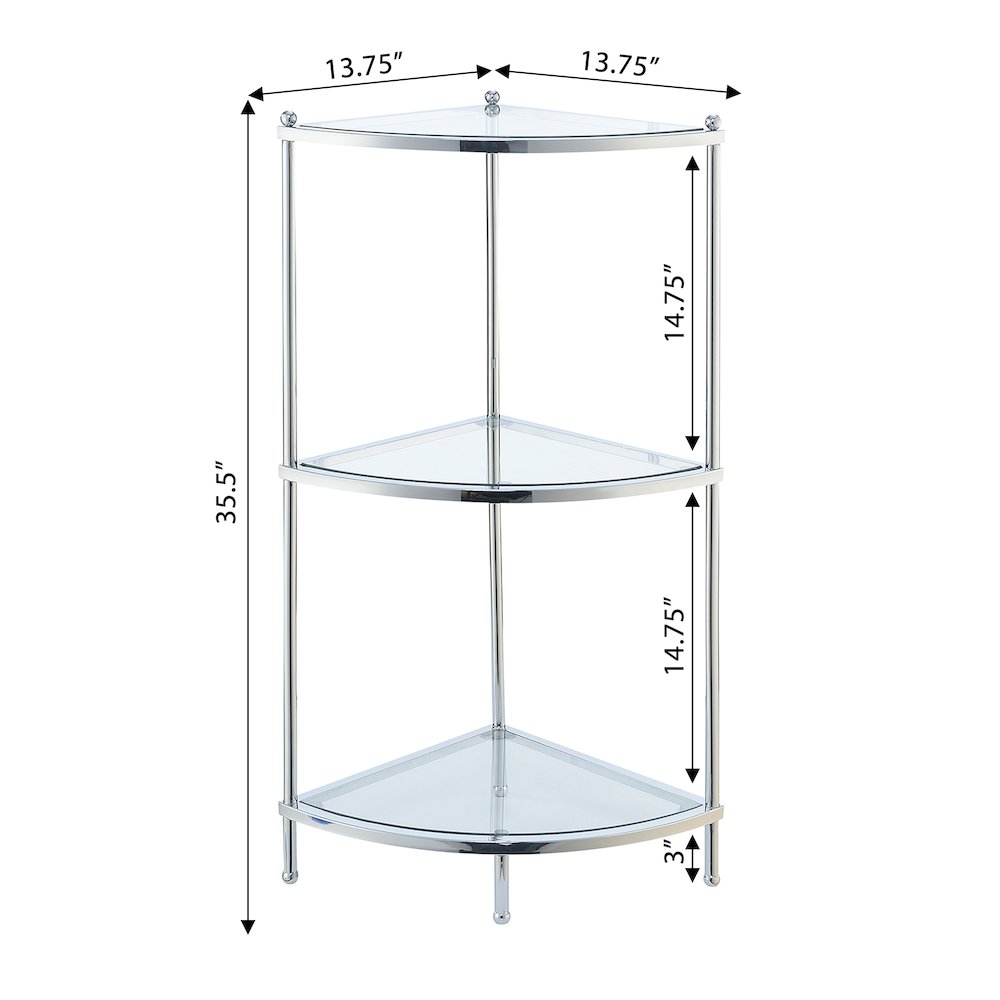 Royal Crest 3 Tier Corner Shelf. Picture 6