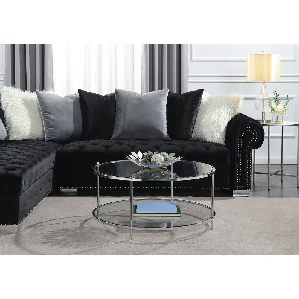 Royal Crest 2 Tier Round Glass Coffee Table. Picture 5