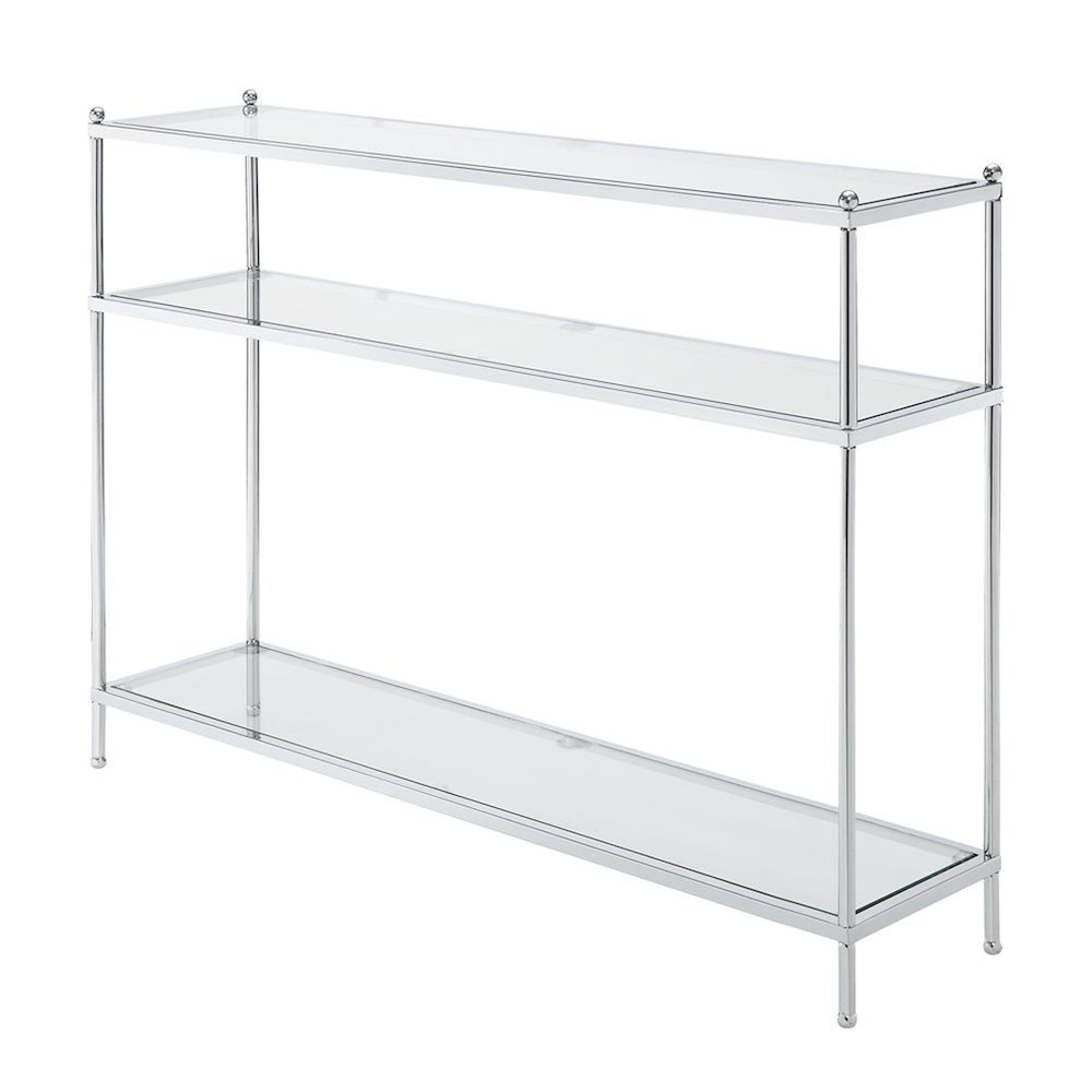 Royal Crest 3 Tier Glass Console Table. Picture 1