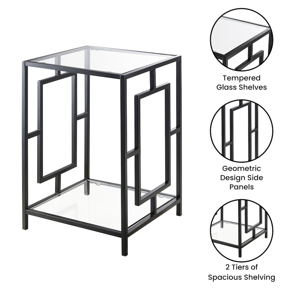 Town Square Metal End Table with Shelf. Picture 4