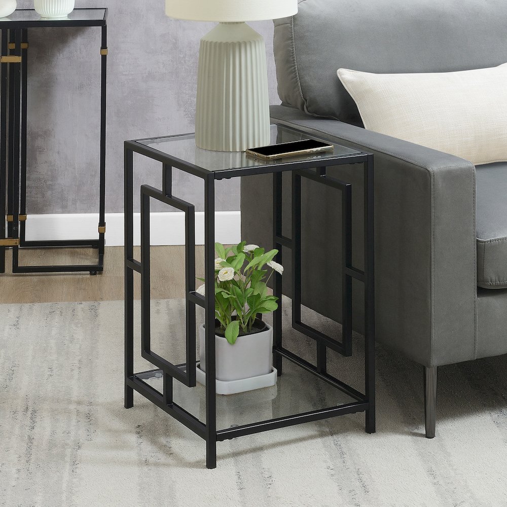 Town Square Metal End Table with Shelf. Picture 2
