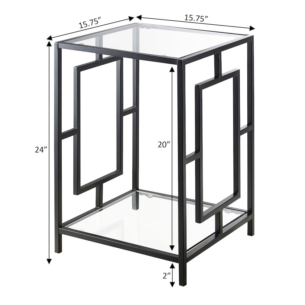 Town Square Metal End Table with Shelf. Picture 6