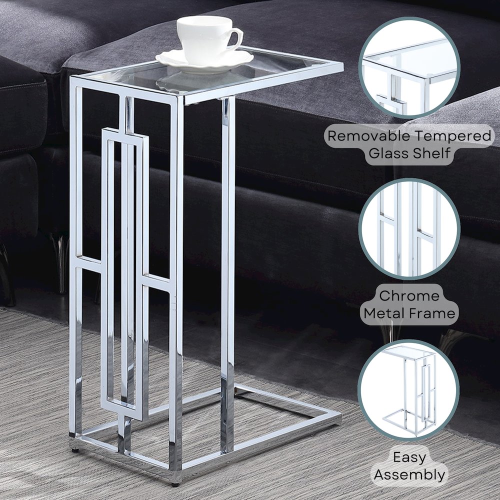 Town Square Chrome C End Table. Picture 4