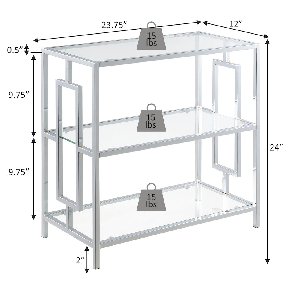 Town Square Chrome 3 Tier Chairside End Table. Picture 4