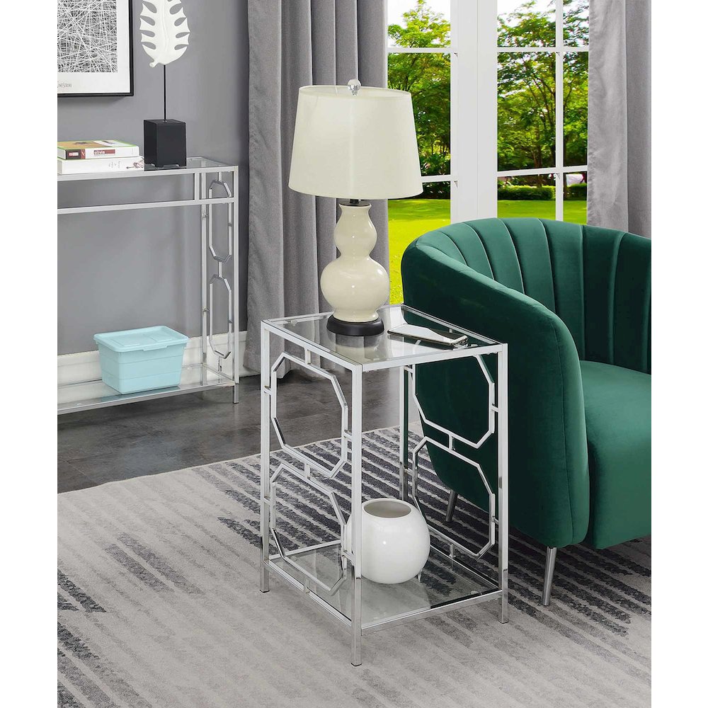 Omega Chrome End Table. Picture 2