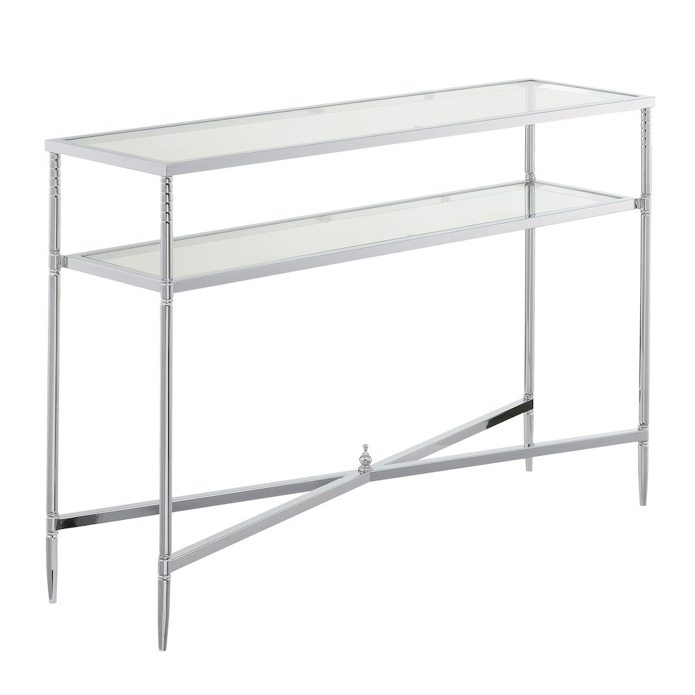 Tudor Console Table, Clear Glass/Chrome. Picture 1