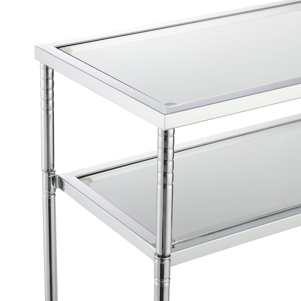 Tudor Console Table, Clear Glass/Chrome. Picture 4