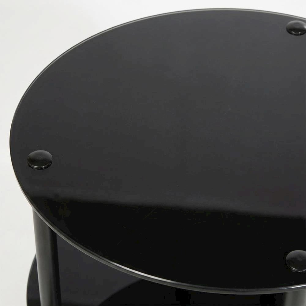 Glass 3-Tier Round Accent Table with Modern Design. Picture 6