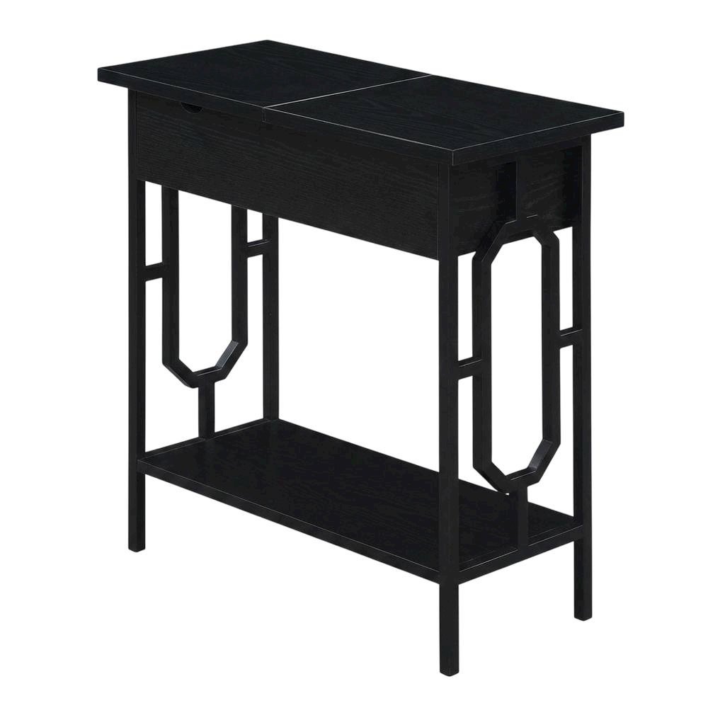 Flip Top End Table with Integrated Charging Station for Modern Living. Picture 1