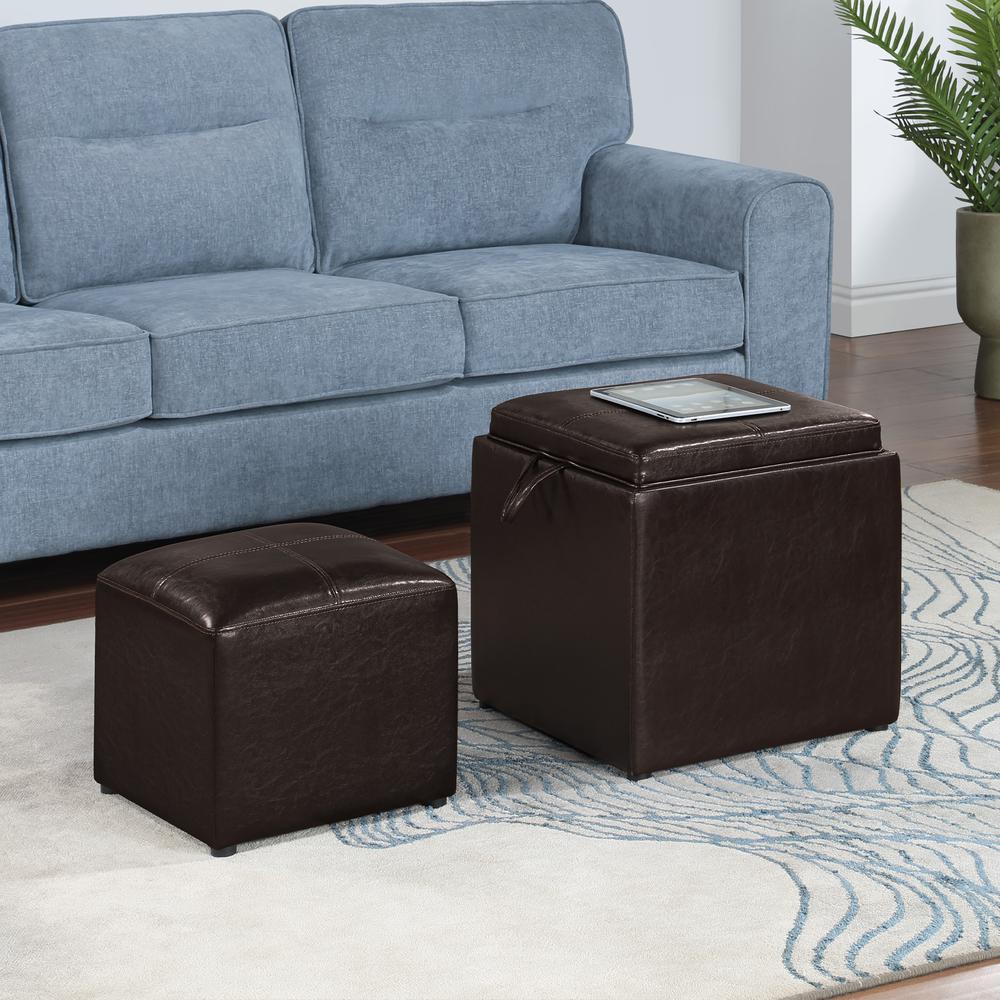 Park Avenue Single Ottoman with Stool and Reversible Tray. Picture 4