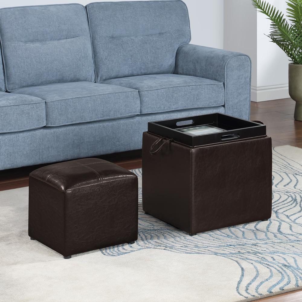 Park Avenue Single Ottoman with Stool and Reversible Tray. Picture 5