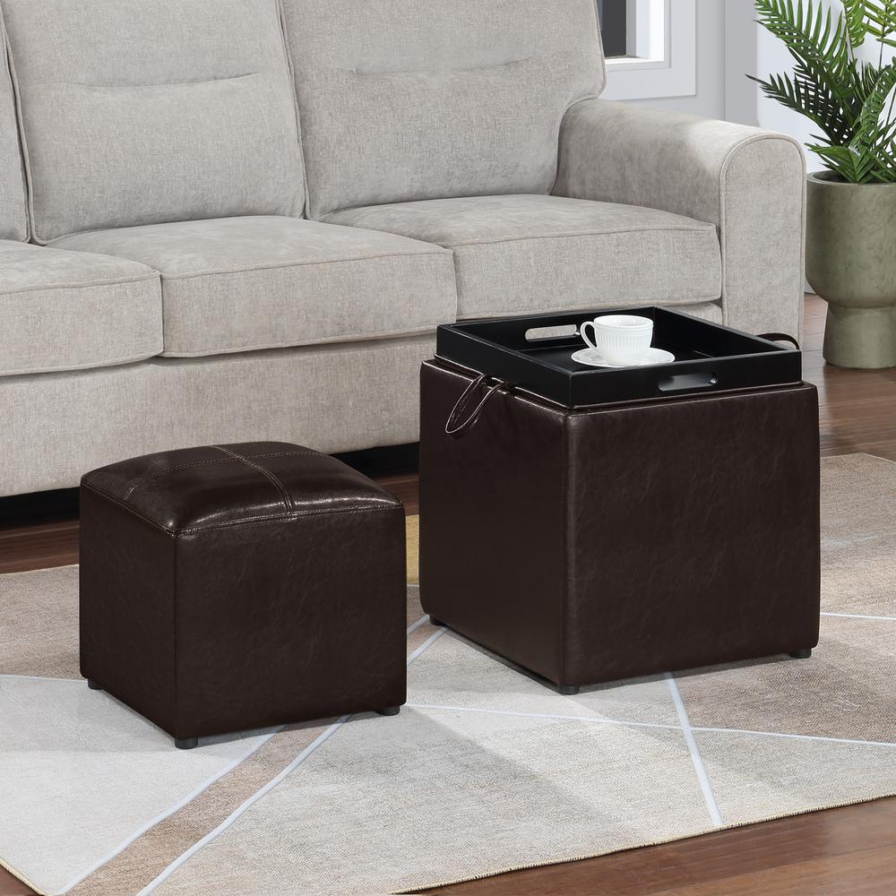 Park Avenue Single Ottoman with Stool and Reversible Tray. Picture 7