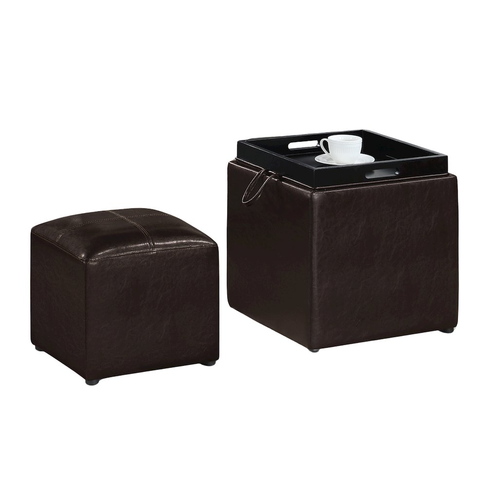 Park Avenue Single Ottoman with Stool and Reversible Tray. Picture 3