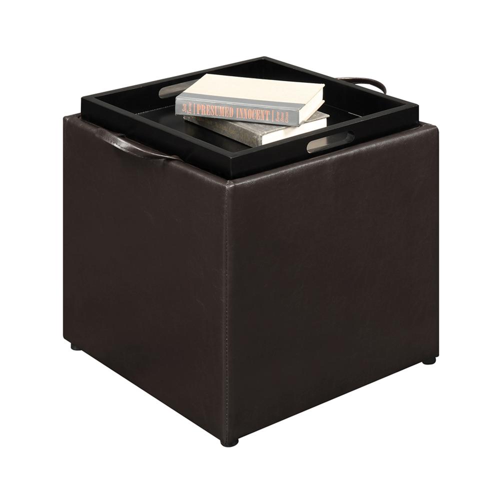 Park Avenue Single Ottoman with Stool and Reversible Tray. Picture 11